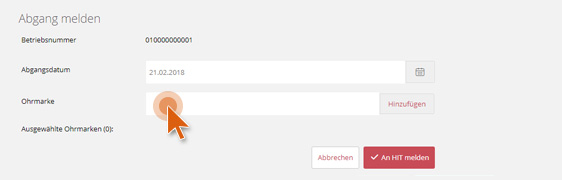 HIT Abgang melden