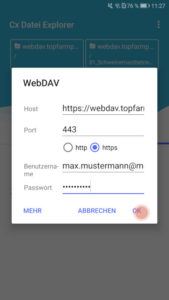 datei explorer webdav