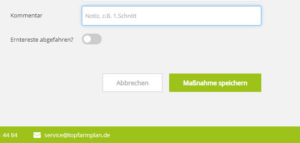 top farmplan maßnahme speichern