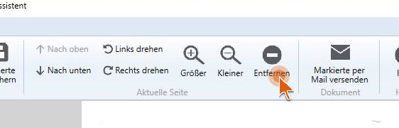 Seite aus Scan entfernen Seite aus Scan entfernen