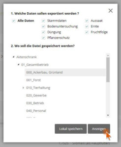 pdf-Export Ackerschlagkartei