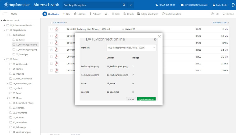 Synchronisieren in top farmplan