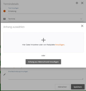 Termine bearbeiten anhang auswählen