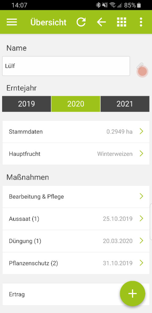 App-Ackerschlagkartei-dokument verknüpfen Stammdaten