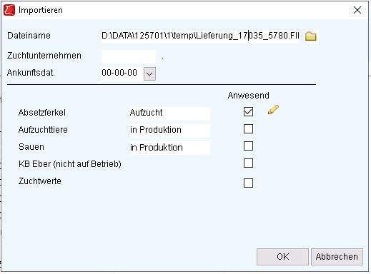 Import von elektronischen Lieferscheinen in PigExpert aus top farmplan