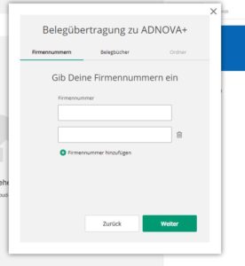 Belegübertragung ADNOVA+