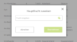 Hauptfrucht zuweisen Schlagkartei