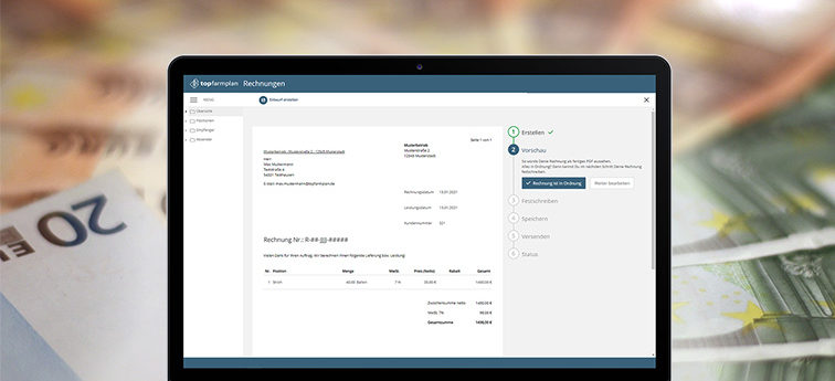 Rechnungsmodul bei top farmplan