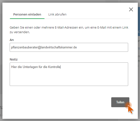 eingabe der e-mail-adresse und hinweistexten